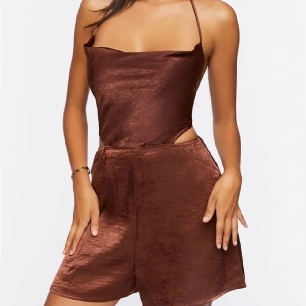 Forever 21 Satin Romper S/M